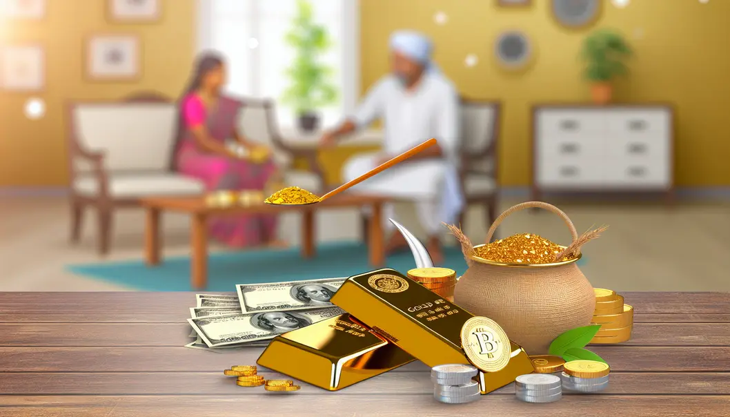 A jewelry store in India displaying gold prices, highlighting today’s gold rate of ₹9,005 per gram.