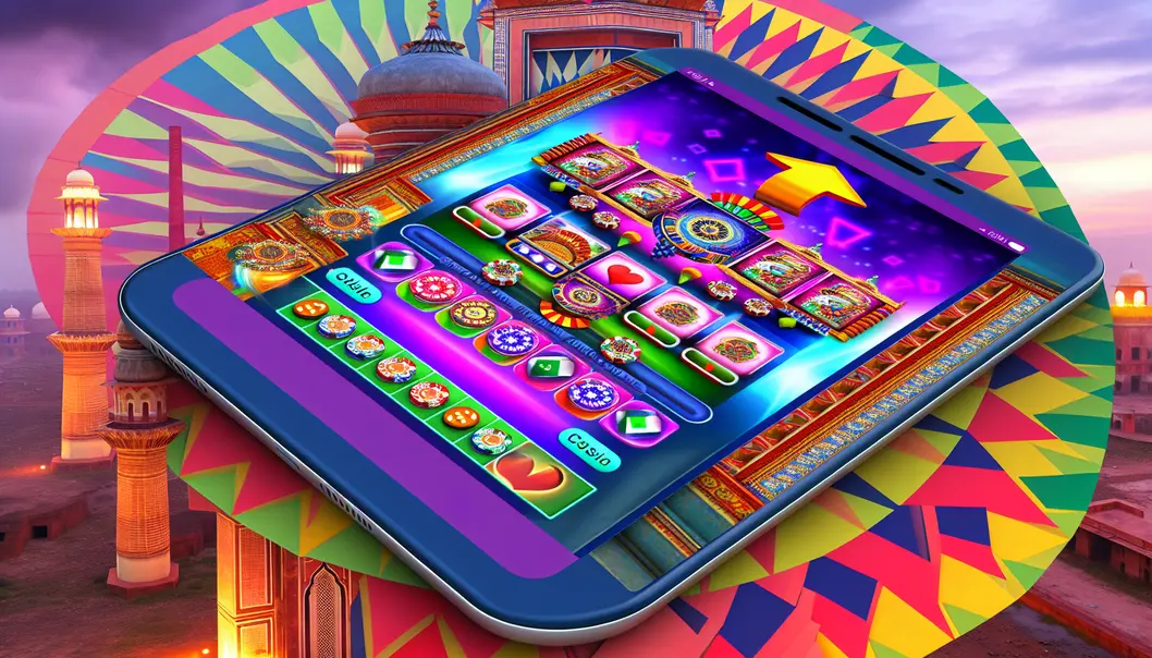 Showcasing the extensive game library and lively live casino environment on the Rajabets mobile app in India.