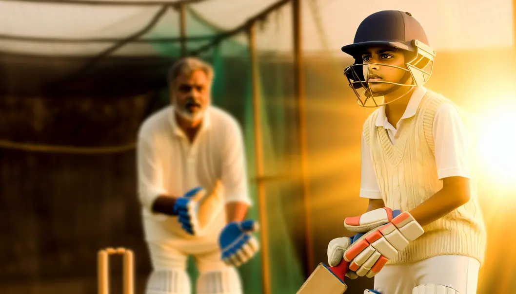 Abdul Samad in cricket gear, symbolizing his rise from Jammu & Kashmir to national prominence.