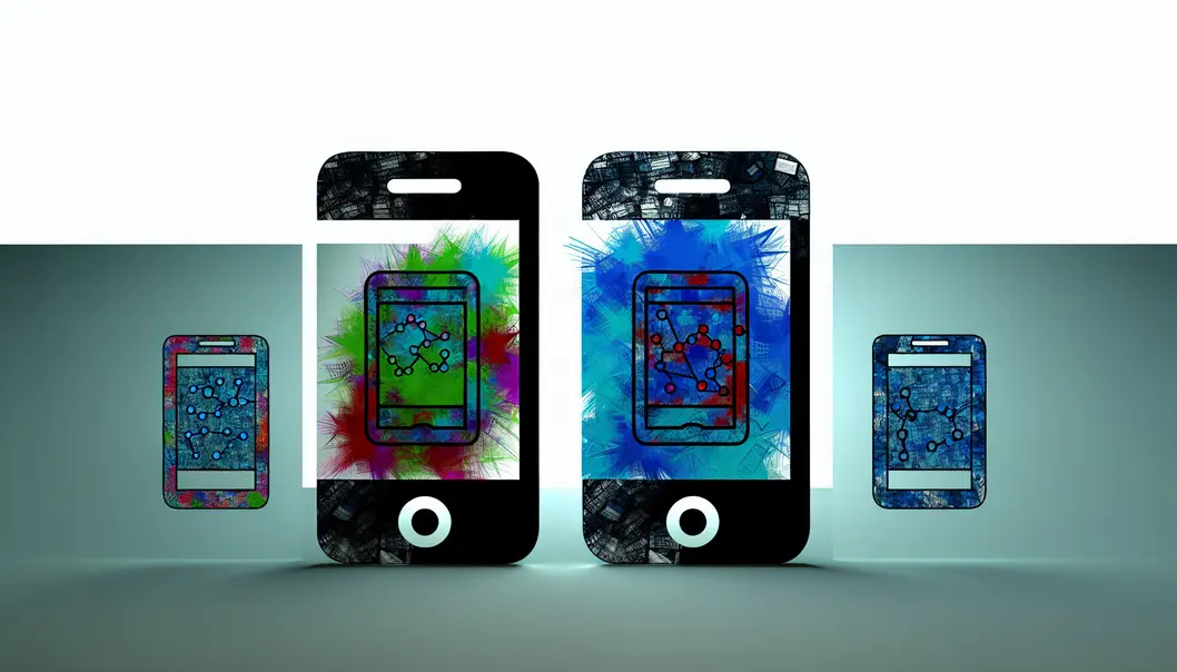 Three users engaging with mobile betting apps, showcasing high design and seamless interface experience.
