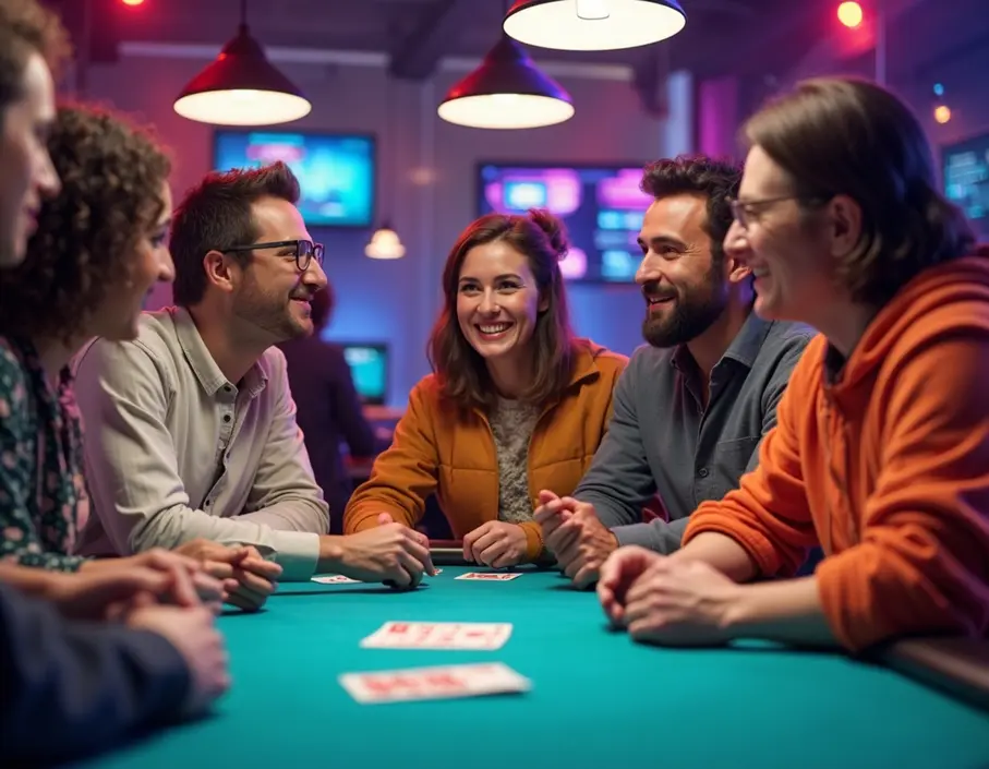 An image showing multiple players engaging with Rummy on different devices, emphasizing community and reward potential.